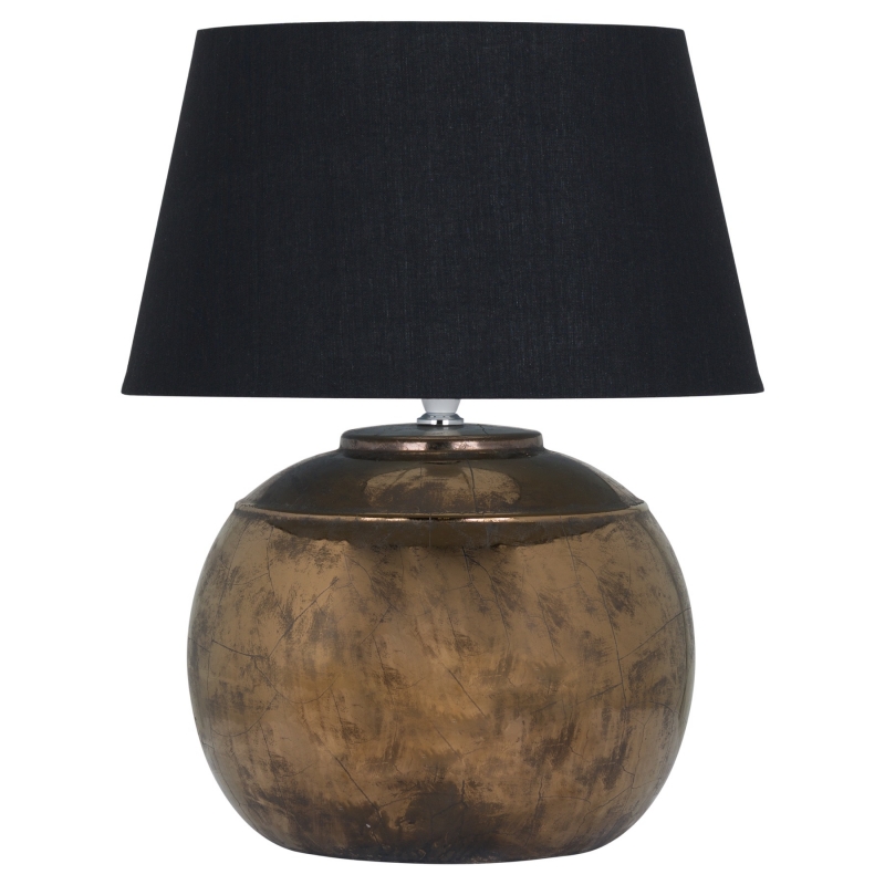 bronze metallic lamp with black shade £149