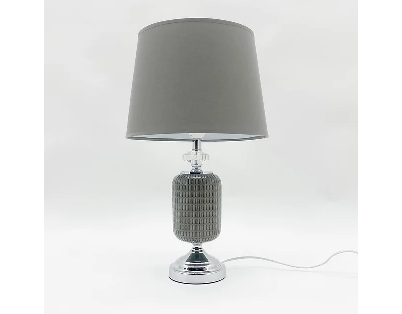 grey table lamp with grey shade 53cm £39.99