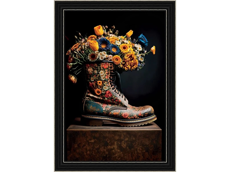 doc martin boot with flowers framed wall art £149