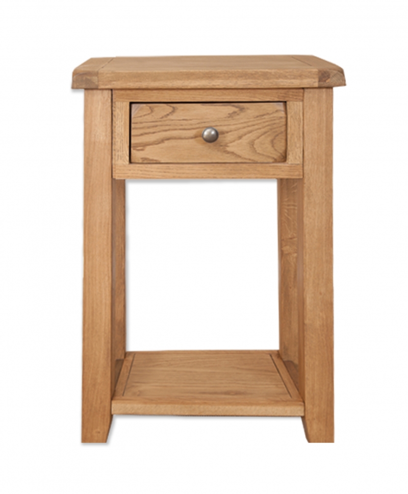 country oak 1 drawer console table 