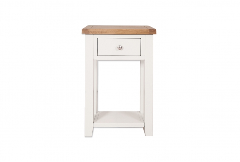 white painted 1 drawer console
