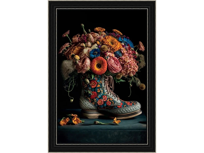 prada boot with flowers framed wall art £149