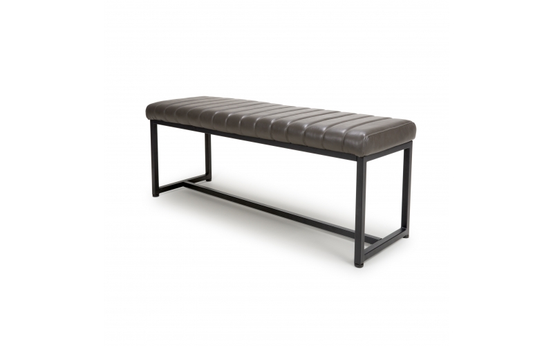 dark grey faux leather bench £159