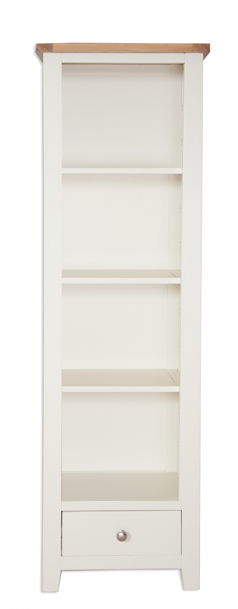 ivory painted slim bookcase £350