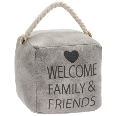welcome family and friends doorstop   £9.99
