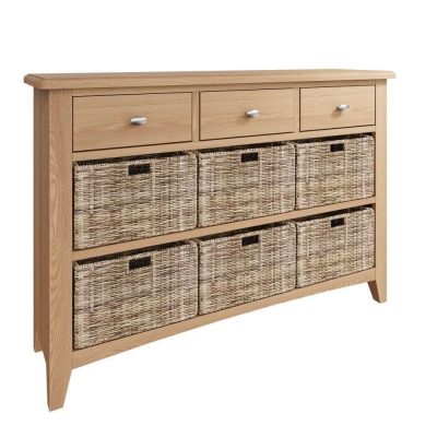 oak & seagrass 9 drawer chest £439