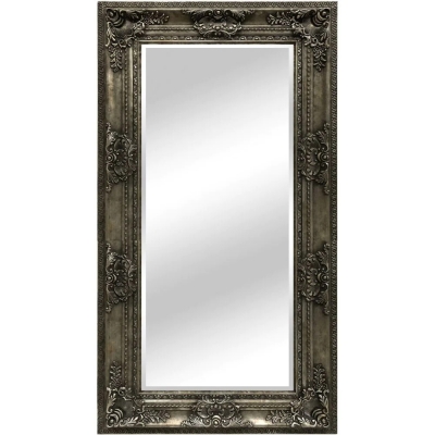 quality pewter grey swept mirror 