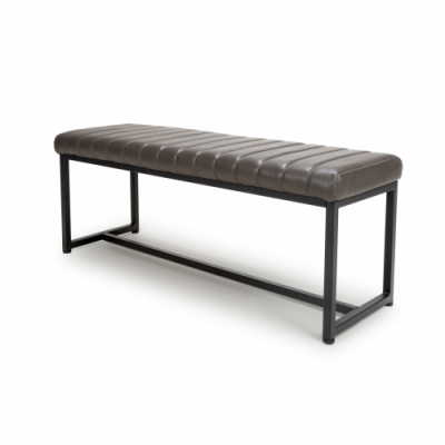 dark grey faux leather bench £159
