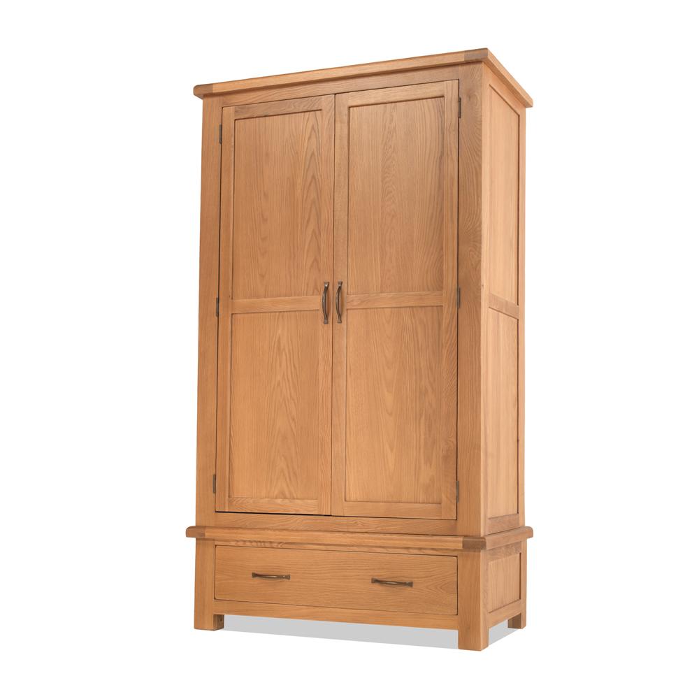 Harvest Oak Double Wardrobe with Drawers