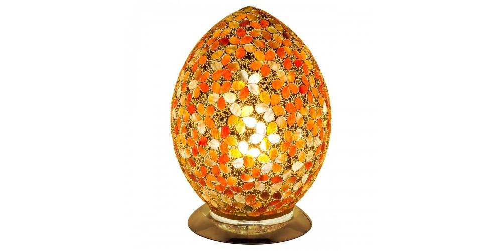 Mosaic Egg Lamp In Amber & Gold £59.99