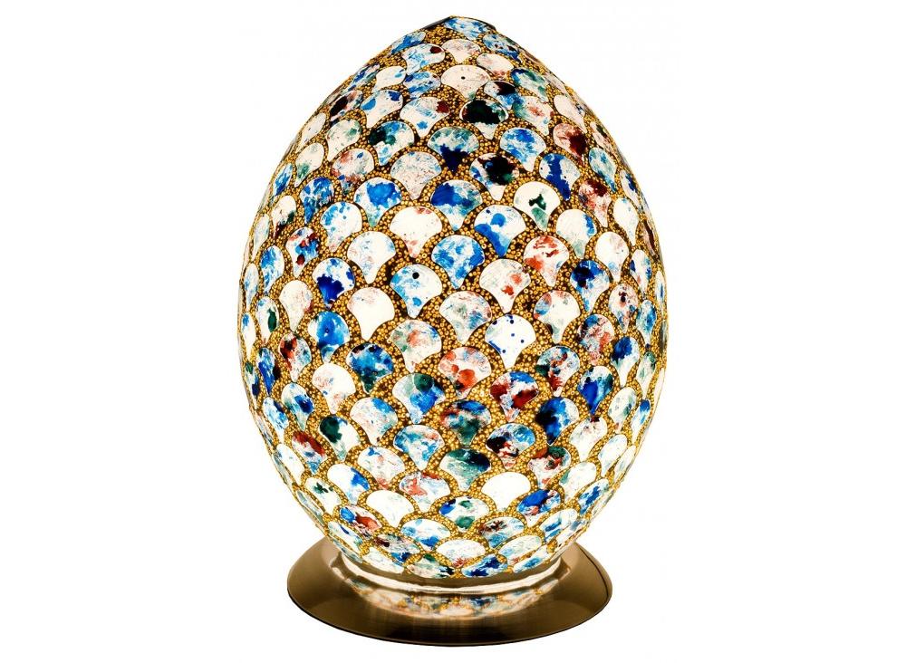 Mosaic Egg Lamp in Blues