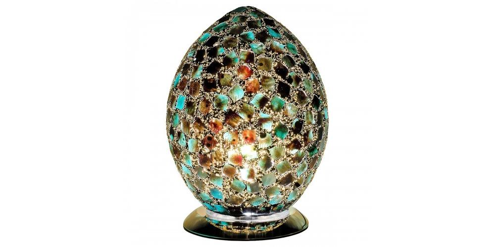 Mosaic Egg Lamp in Green Bronze & Gold £59.99