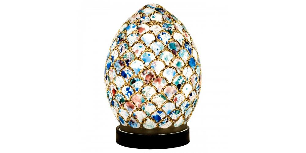 Mosaic Mini Egg Lamp in Blues