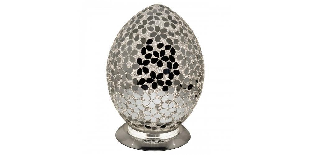 Mosaic Egg Lamp Silver Flower £59.99