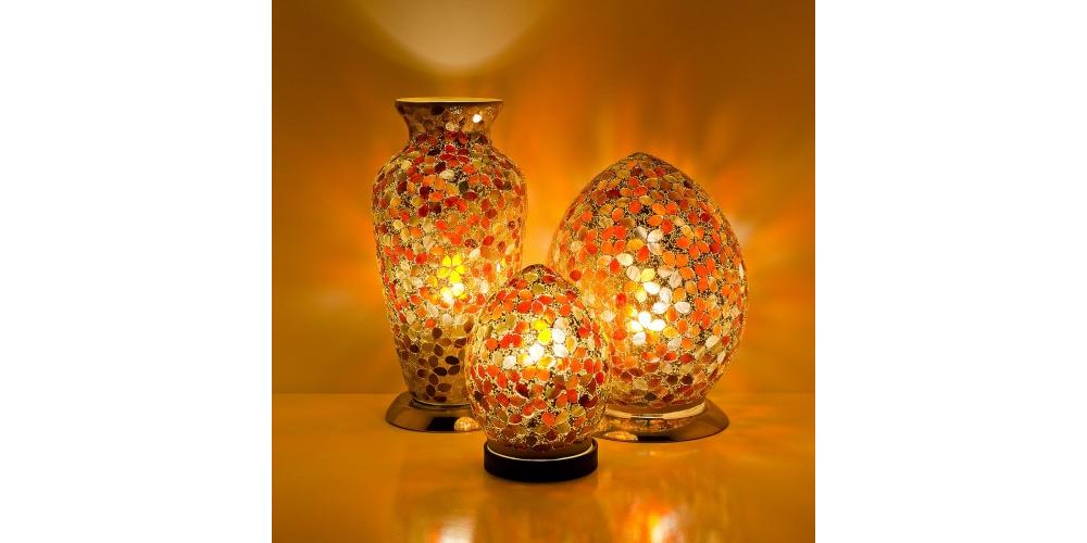 Amber & Gold Mosaic Lamp Range