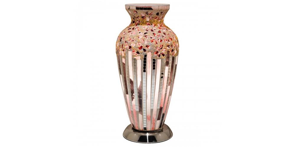 Mosaic Vase Lamp in Silver & Pinks £59.99