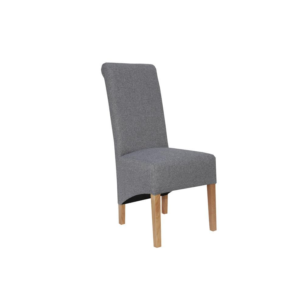 Scroll  Back Dining Chair in Light Grey