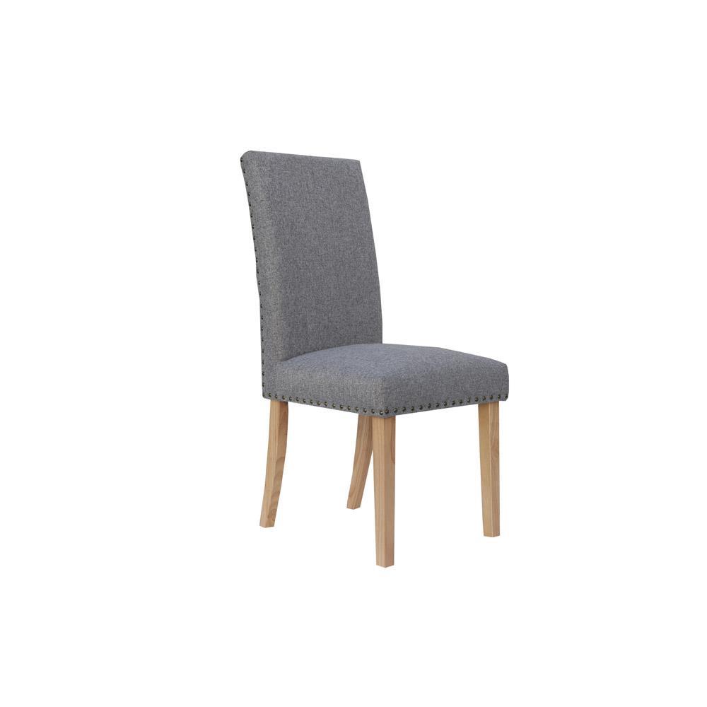 Studded Dining Chair In Light Grey