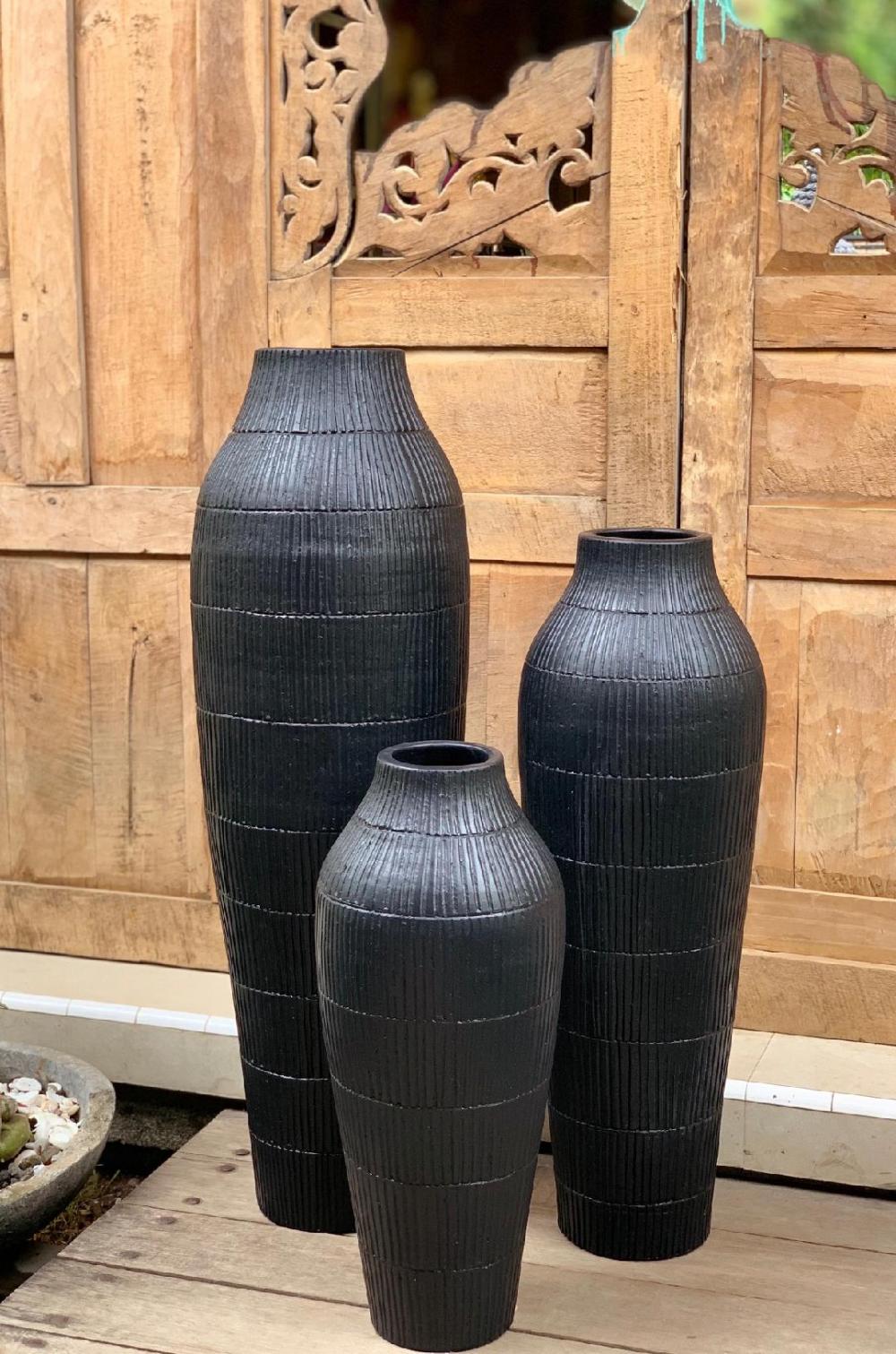Large Black Floor standing Vases Large £139 Medium £109