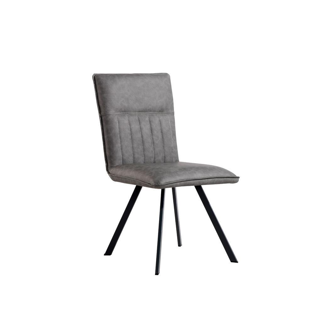 Grey Industrial Faux Leather Chair