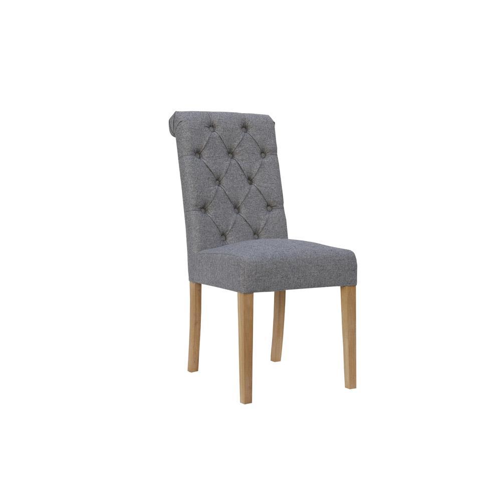 Light Grey  Buttoned Chair
