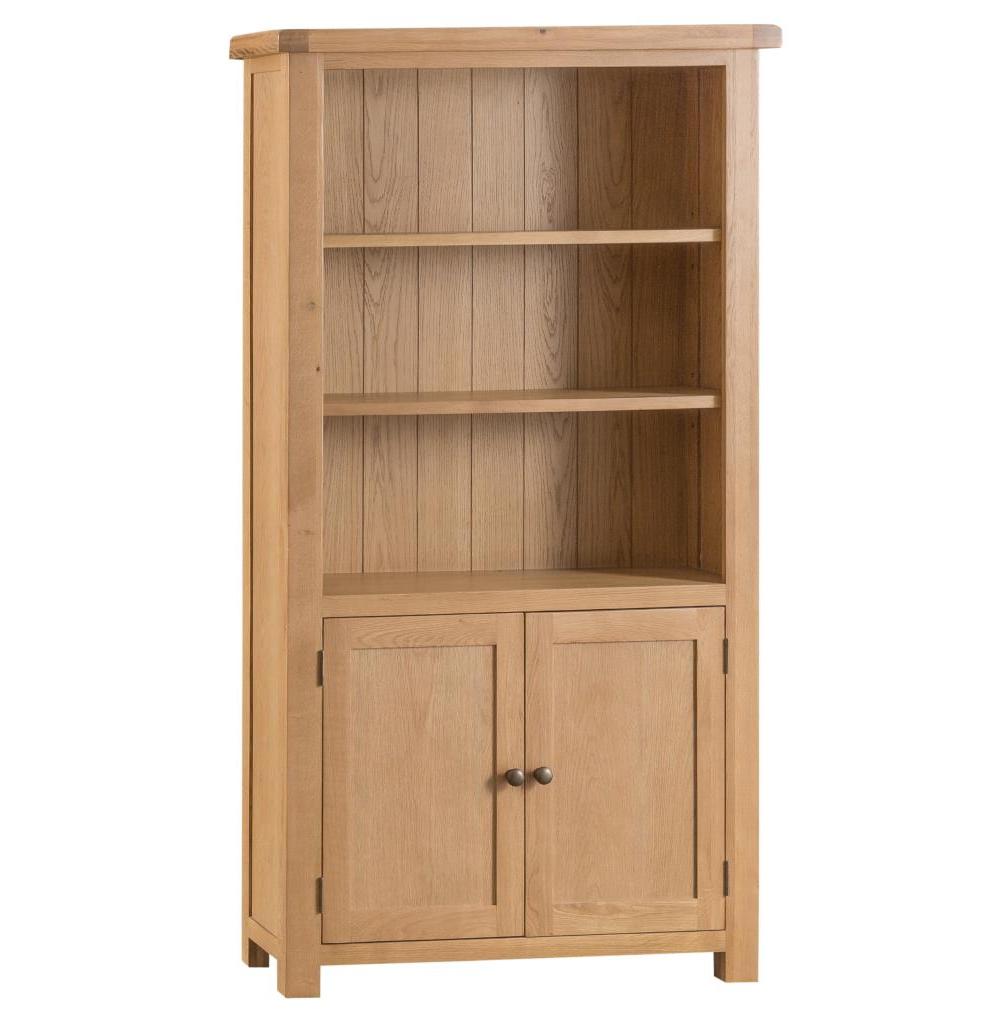 Cottage Oak Large Bookcase with Cupboard £619