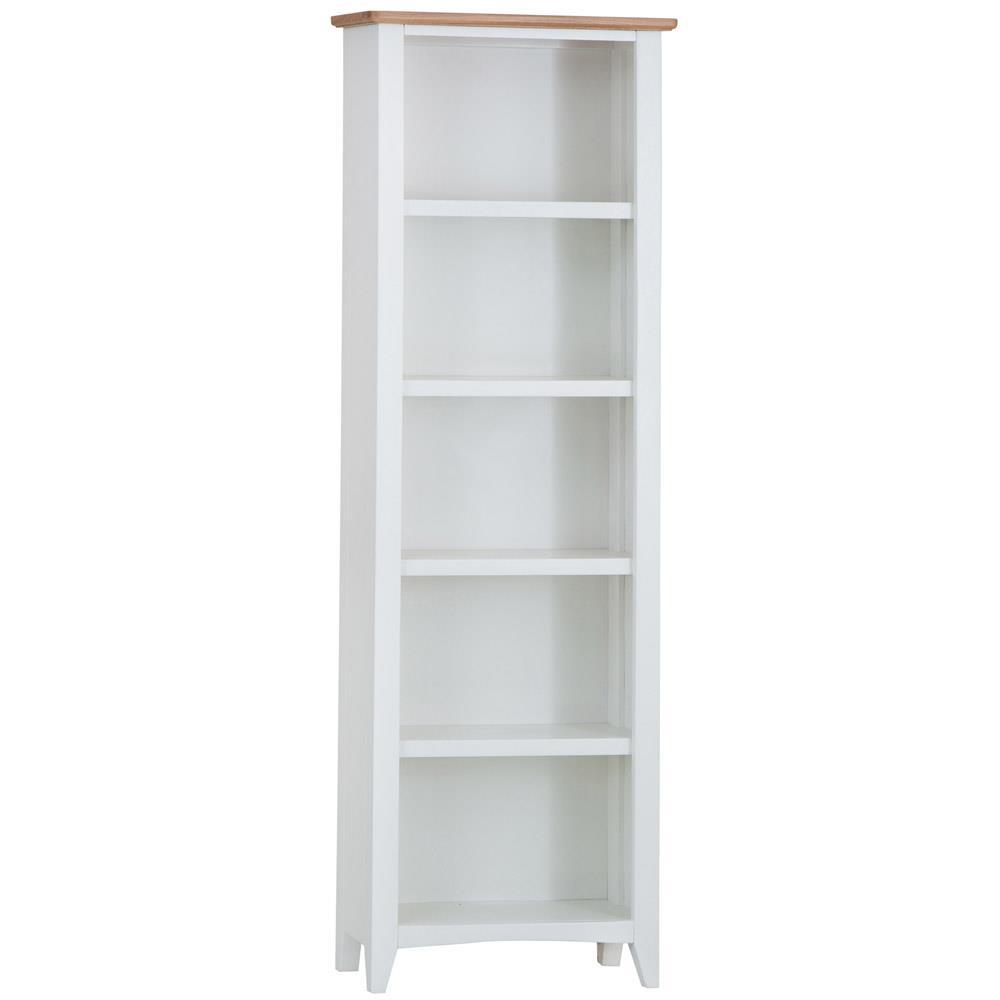 Soft White Tall Slim Bookcase