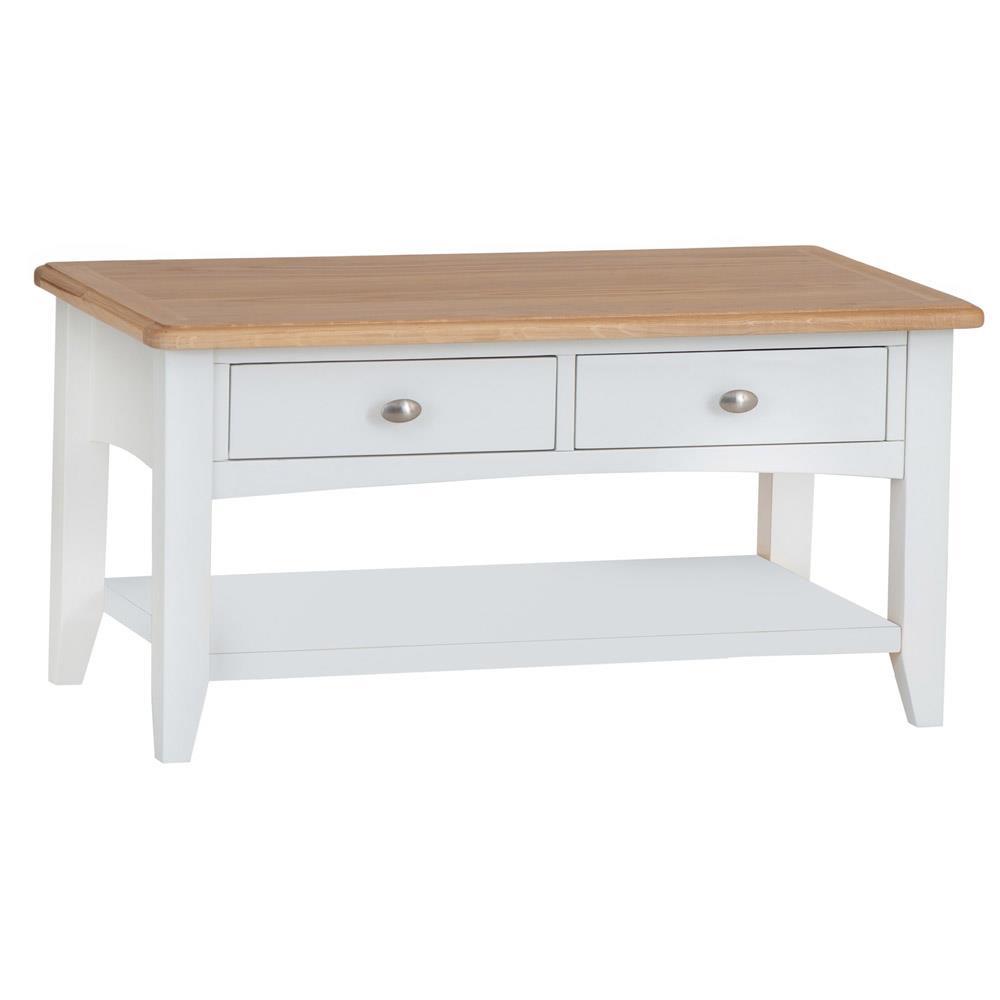 Soft White 2 Drawer Coffee Table