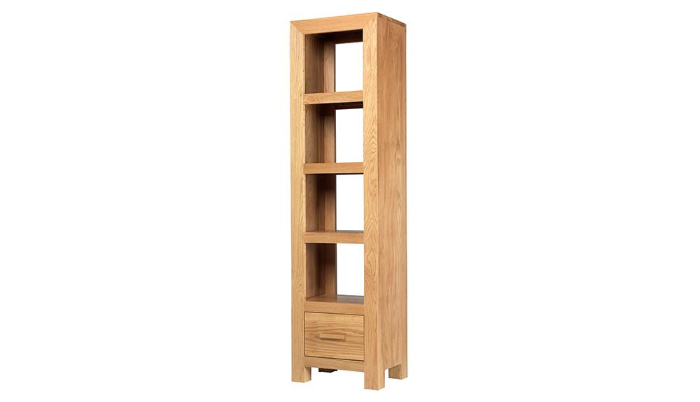 Contemporary Oak Slim Bookcase 