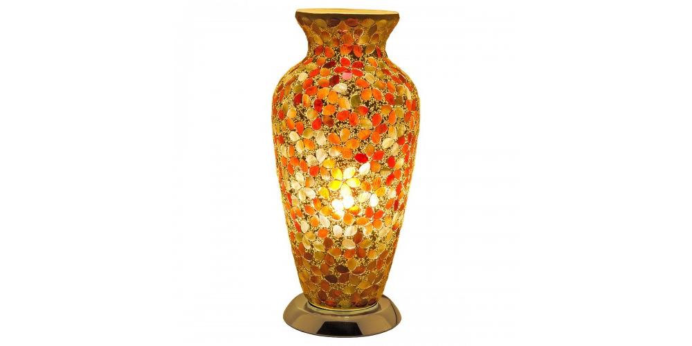 Mosaic Vase Lamp Amber & Gold £59.99
