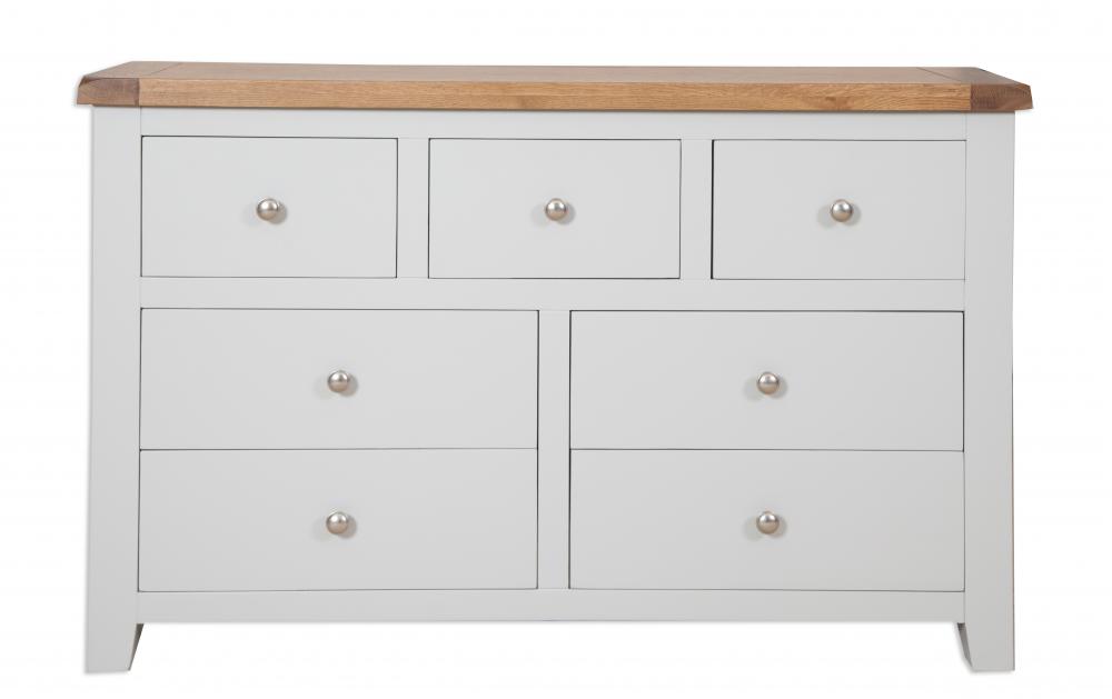 Grey Painted 7 Drawer Chest