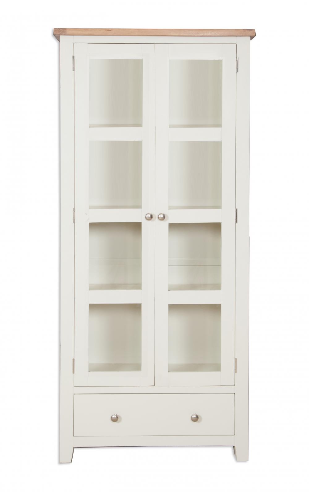 Ivory Painted Glazed display Cabinet