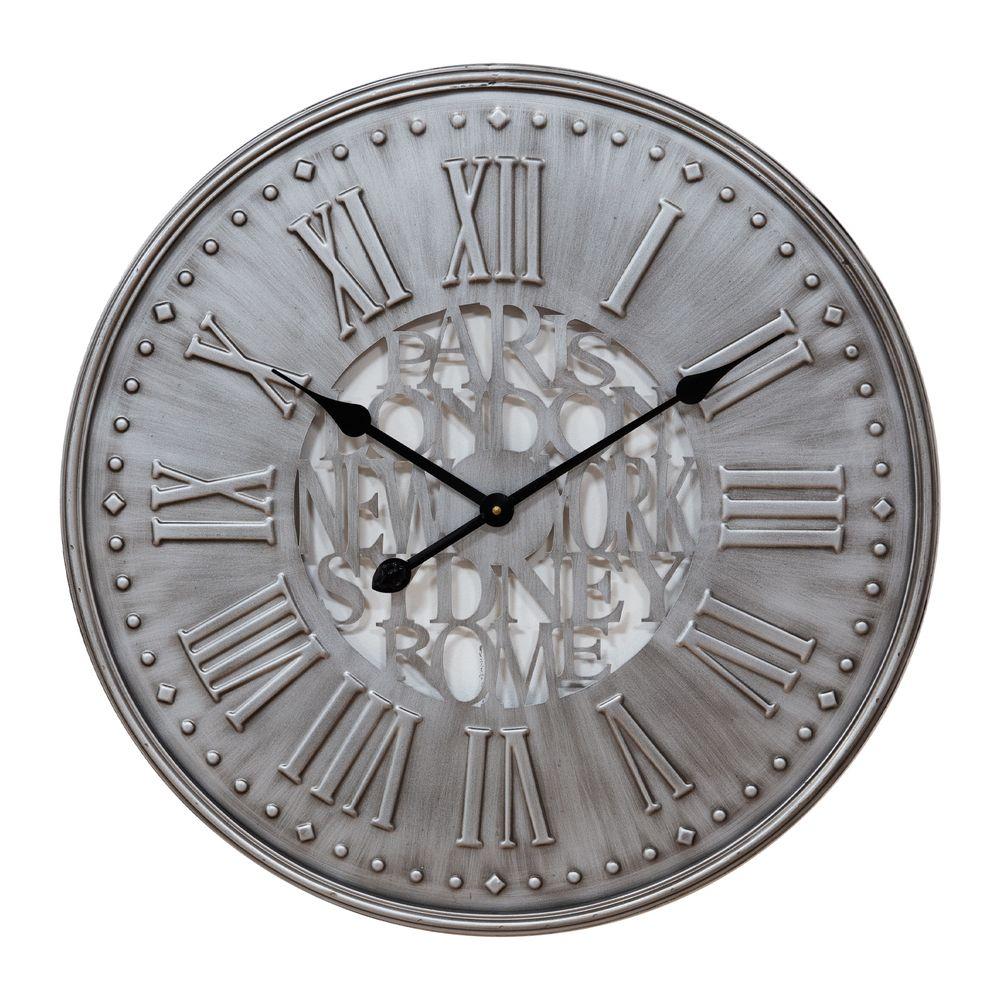 Pewter grey Metal Wall Clock 60cm £49.99