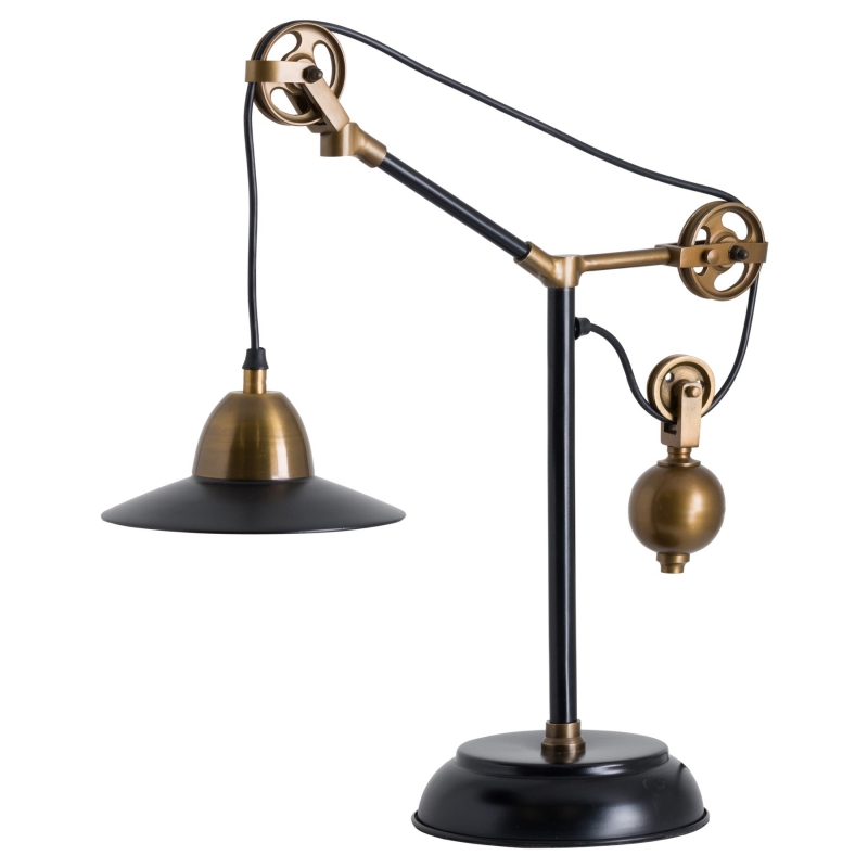 black & brass adjustable table lamp 