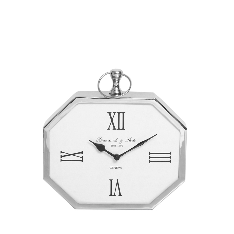 chrome octagon table clock