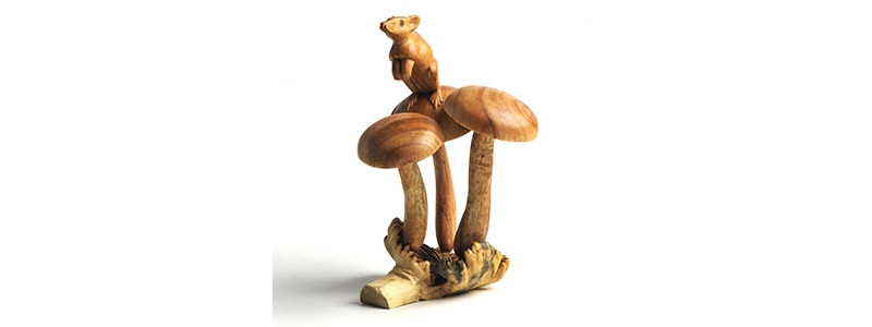 wooden mouse on mushrooms £16.99