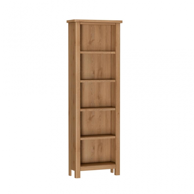 rustic oak tall bookcase