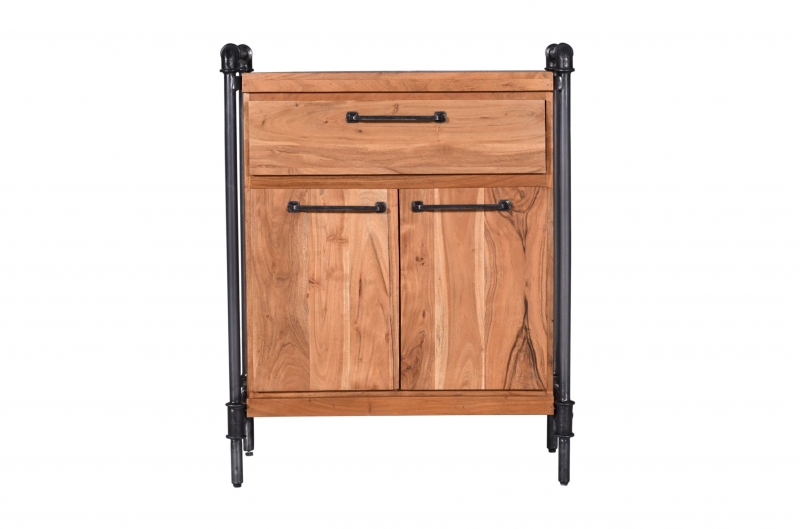 industrial natural wood hall cabinet