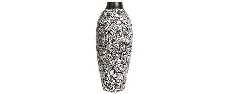 black and white floral vase 43cm