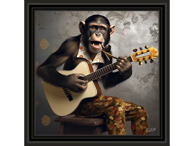 jambo - chimpanzee playing guitar 