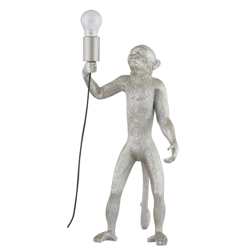 monkey standing silver table lamp