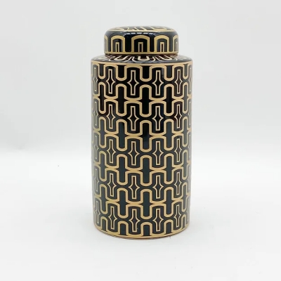 black and gold ginger jar 35cm £39.99
