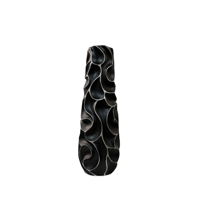 matte black ripples vase