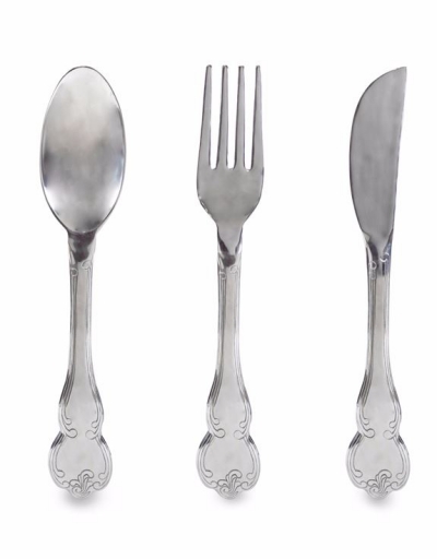 large aluminium wall hanging fork knife and spoon set £119