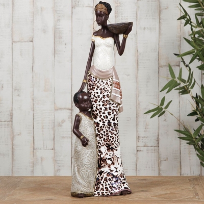 african lady and child figurine