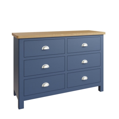 french navy painted 6 drawer chest