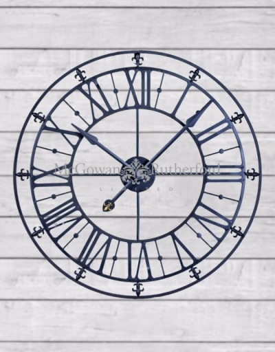 76cm black iron skeleton clock