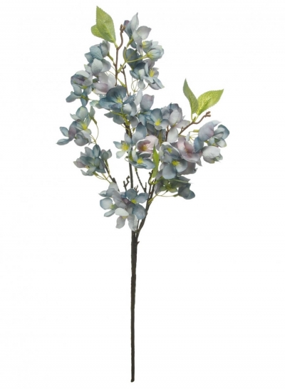blue and grey blossom branch