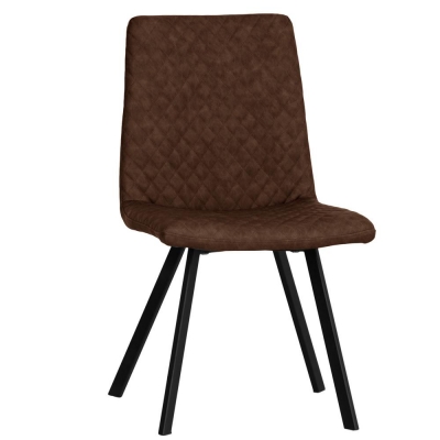 brown diamond stitch industrial dining chair