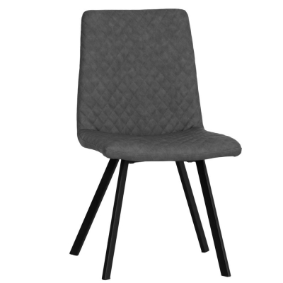 grey diamond stitch industrial dining chair